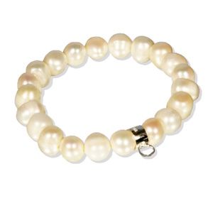 Pearl Strand With Silver Charm Holder Bracelet NWT